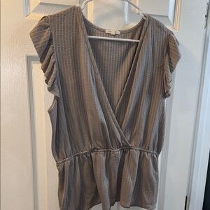 Women's Gray Wrap Top